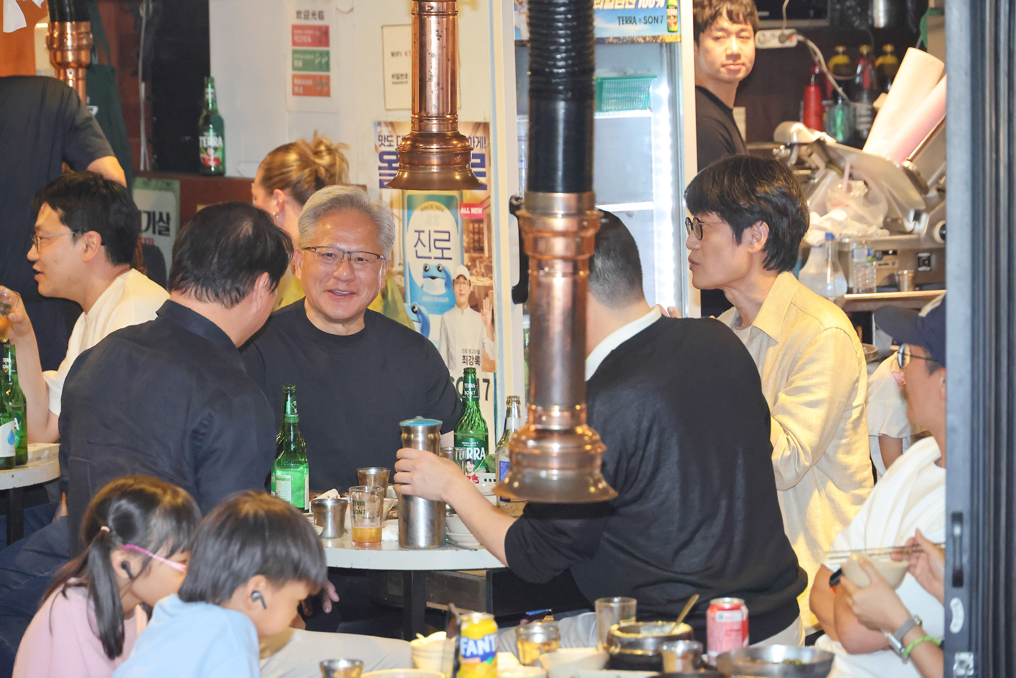 젠슨황;홍대;삼겹살;회동