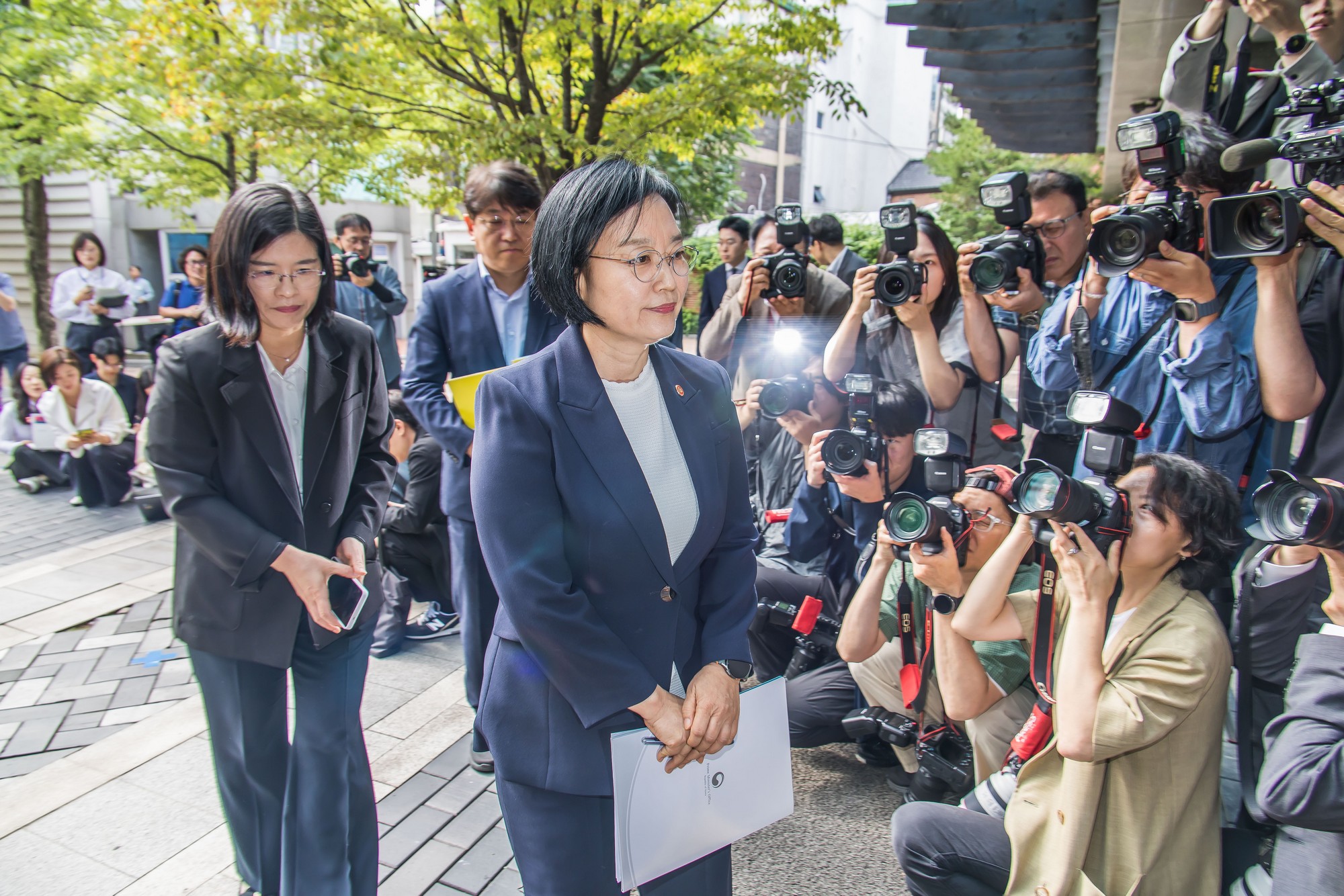 정치;행정;인물;이재명정부;국무총리후보자;한성숙;한성숙총리후보;한성숙국무총리후보자첫출근;금융감독원연수원