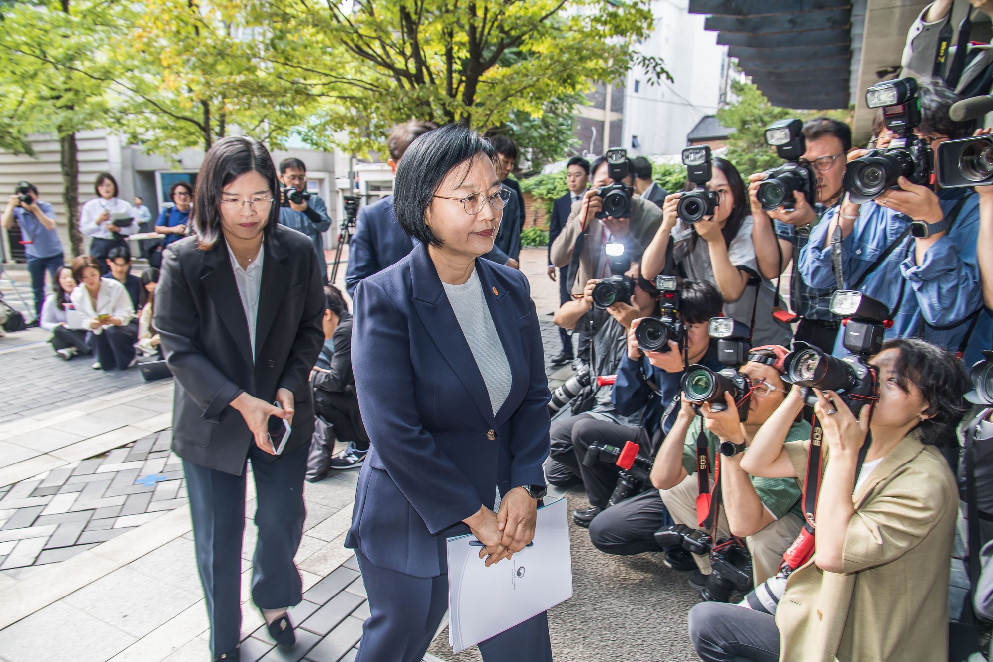 정치;행정;인물;이재명정부;국무총리후보자;한성숙;한성숙총리후보;한성숙국무총리후보자첫출근;금융감독원연수원