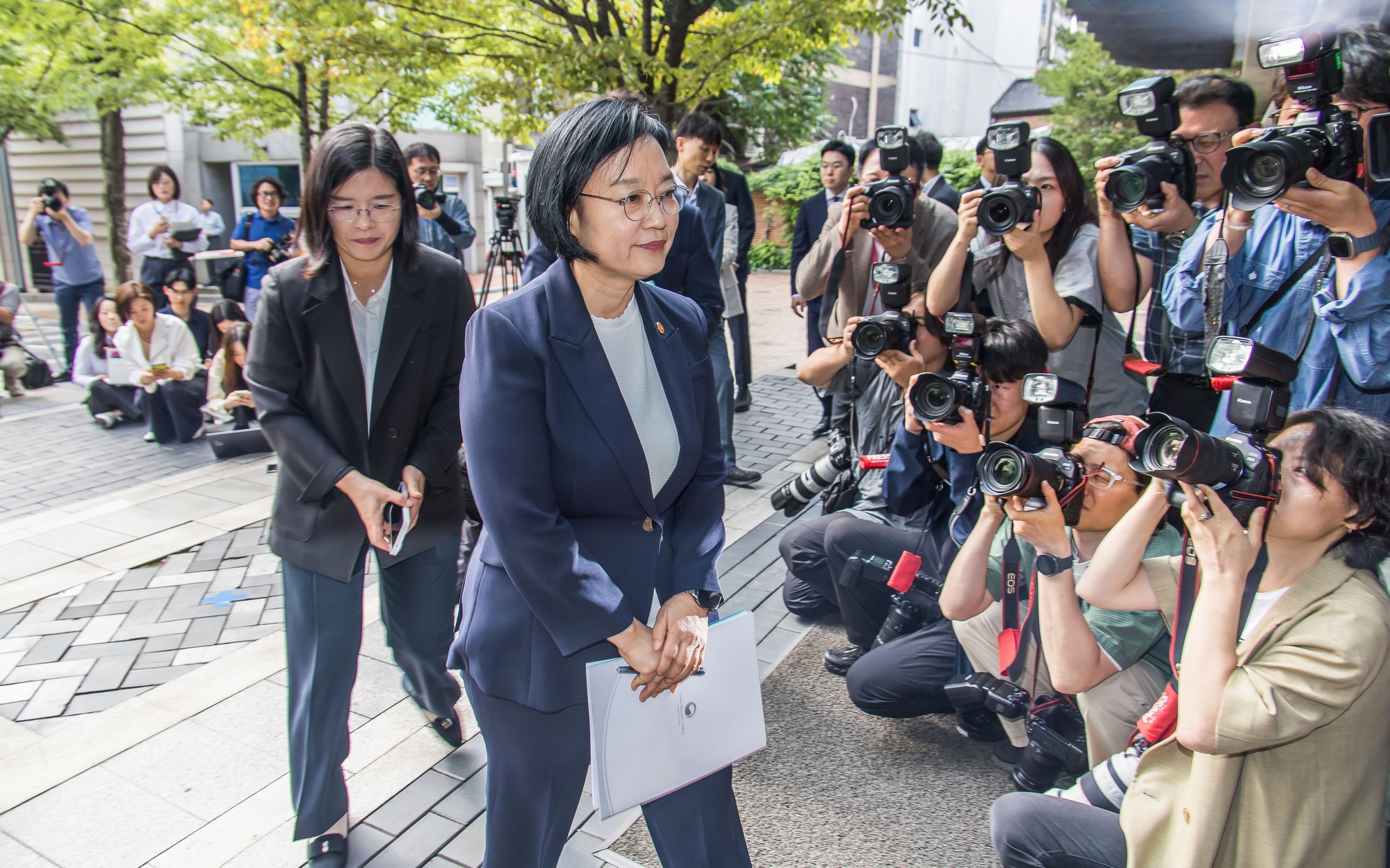 정치;행정;인물;이재명정부;국무총리후보자;한성숙;한성숙총리후보;한성숙국무총리후보자첫출근;금융감독원연수원