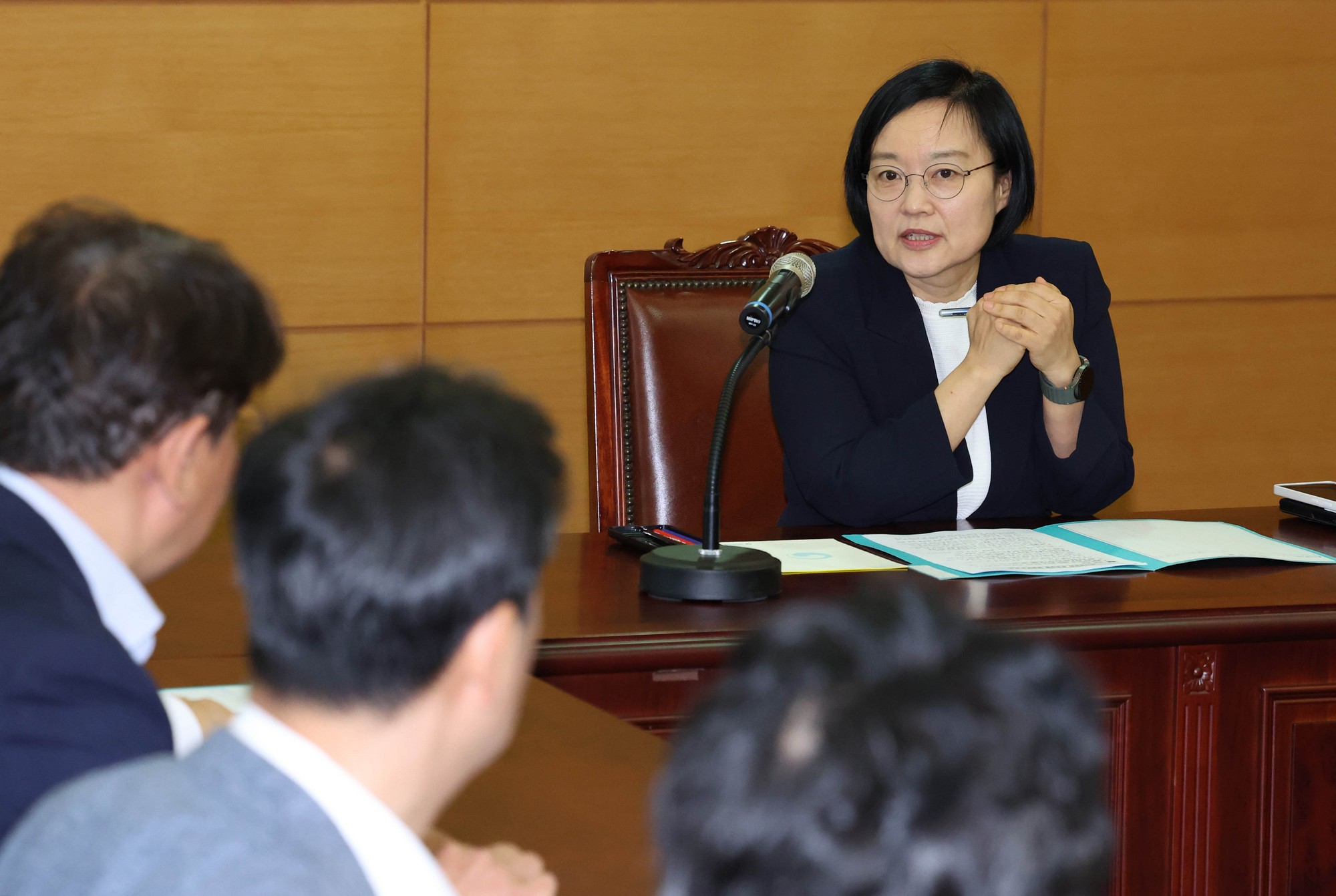 정치;행정;인물;이재명정부;국무총리후보자;한성숙;한성숙총리후보;한성숙국무총리후보자첫출근;금융감독원연수원