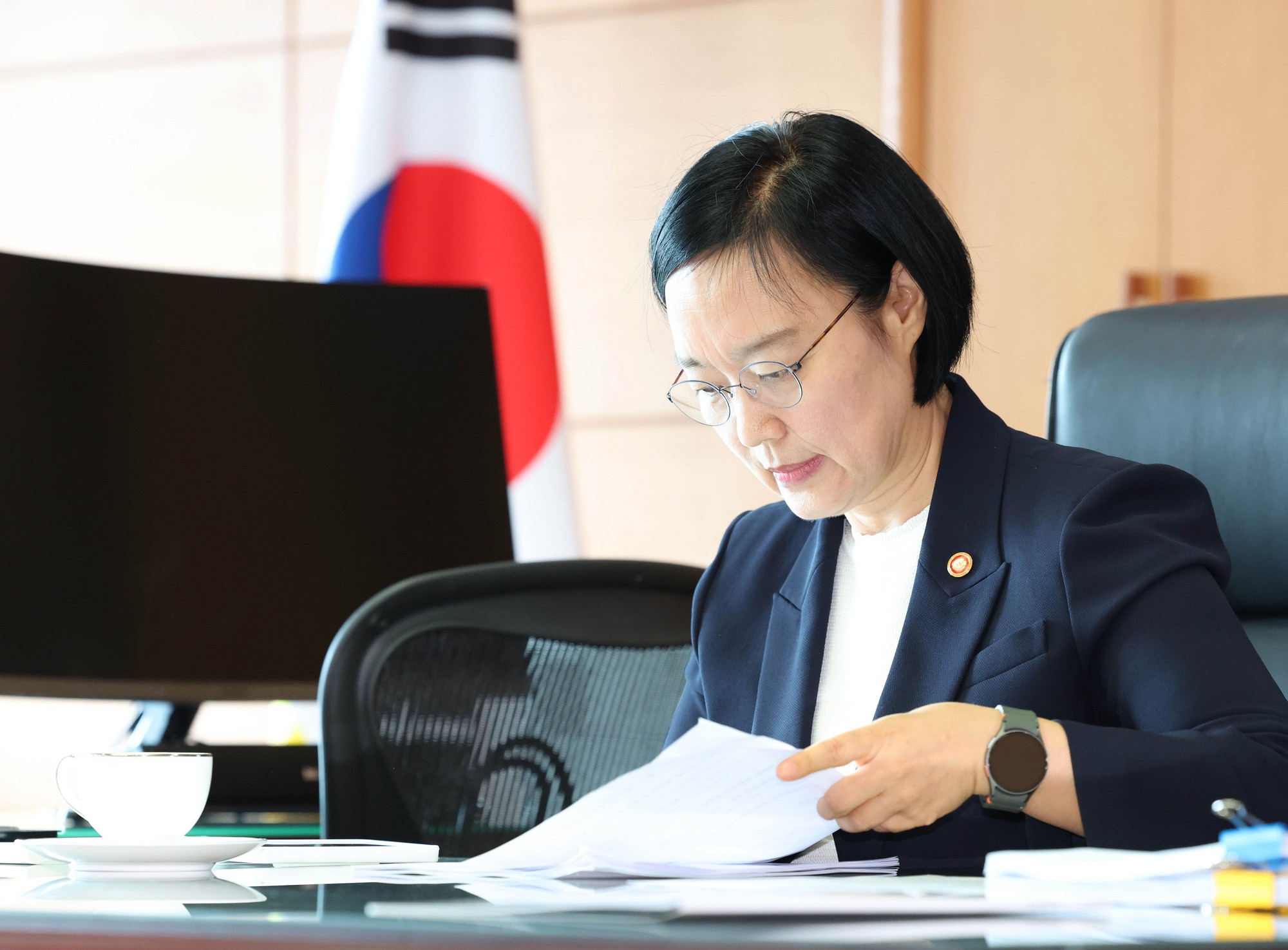 정치;행정;인물;이재명정부;국무총리후보자;한성숙;한성숙총리후보;한성숙국무총리후보자첫출근;금융감독원연수원