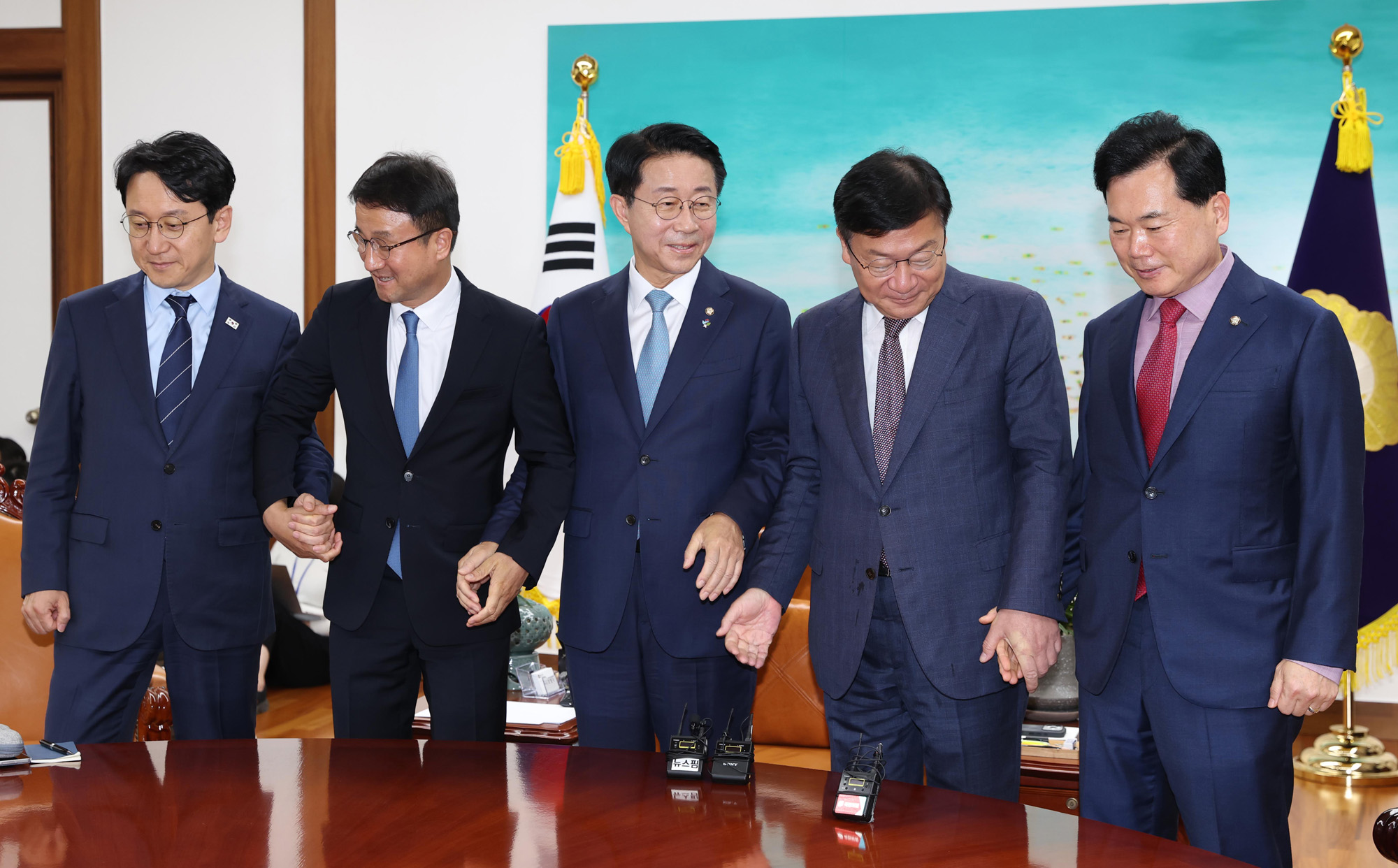 정치;국회;여야원내대표;조정식 국회의장;정점식;한병도