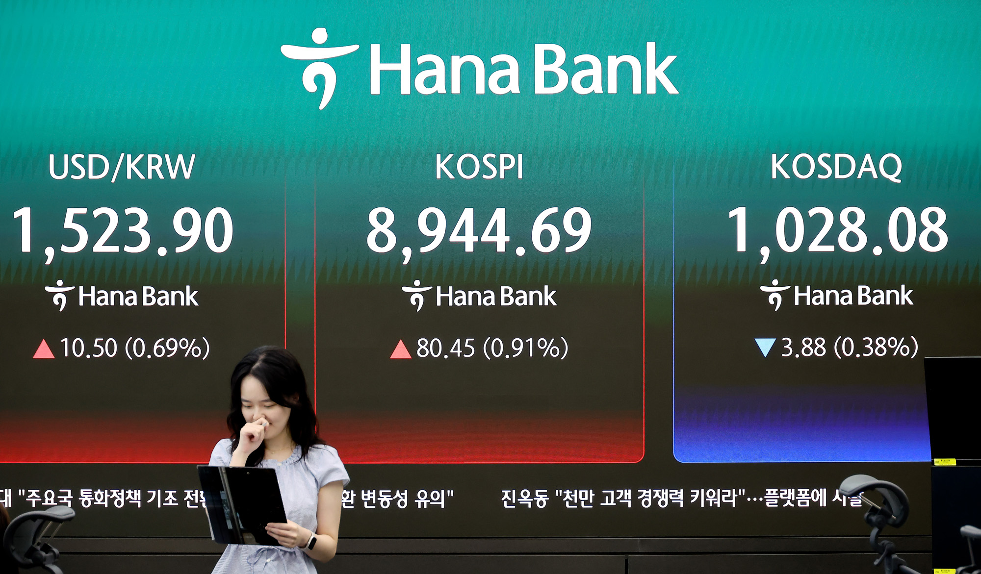 하나은행 딜링룸;코스피;코스닥;주식;주가;환율;외환;투자