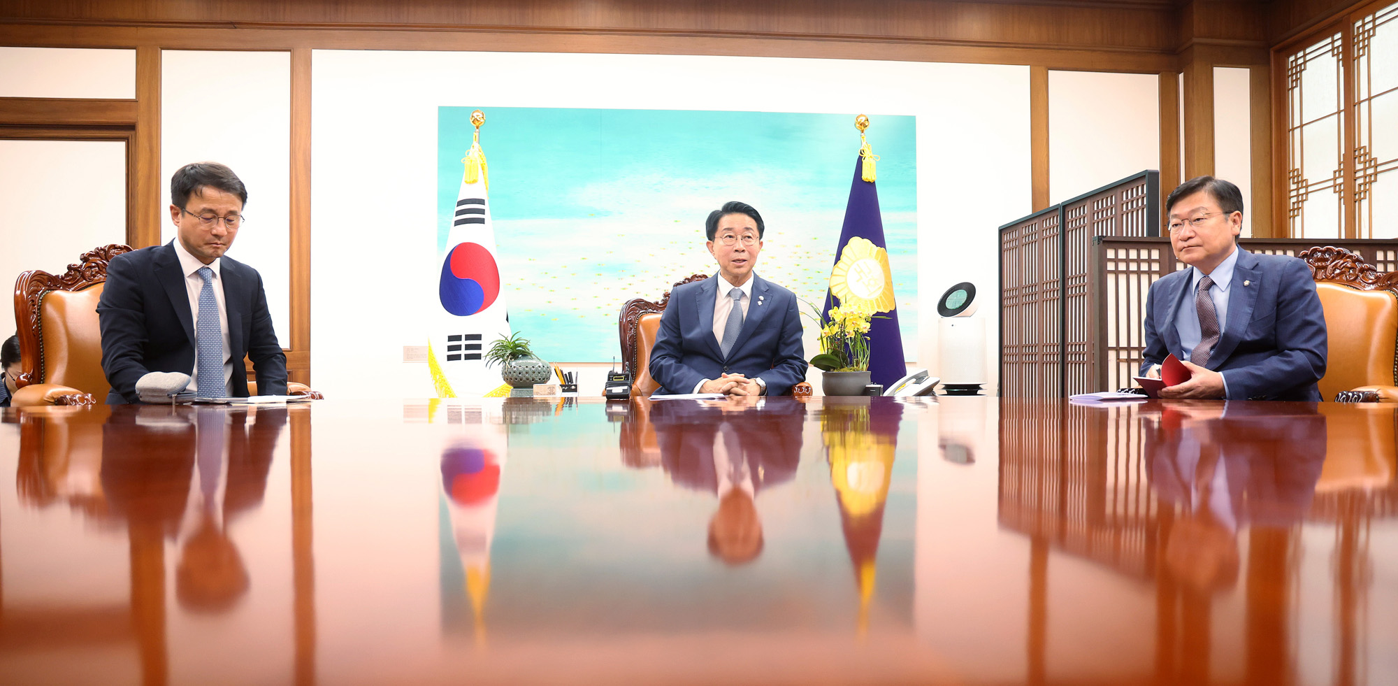 정치;국회;여야원내대표;조정식;한병도;정점식;국회의장