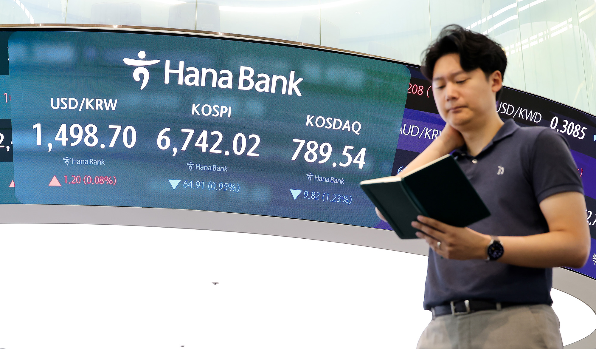 하나은행;딜링룸;주식;주가;코스피;코스닥;환율