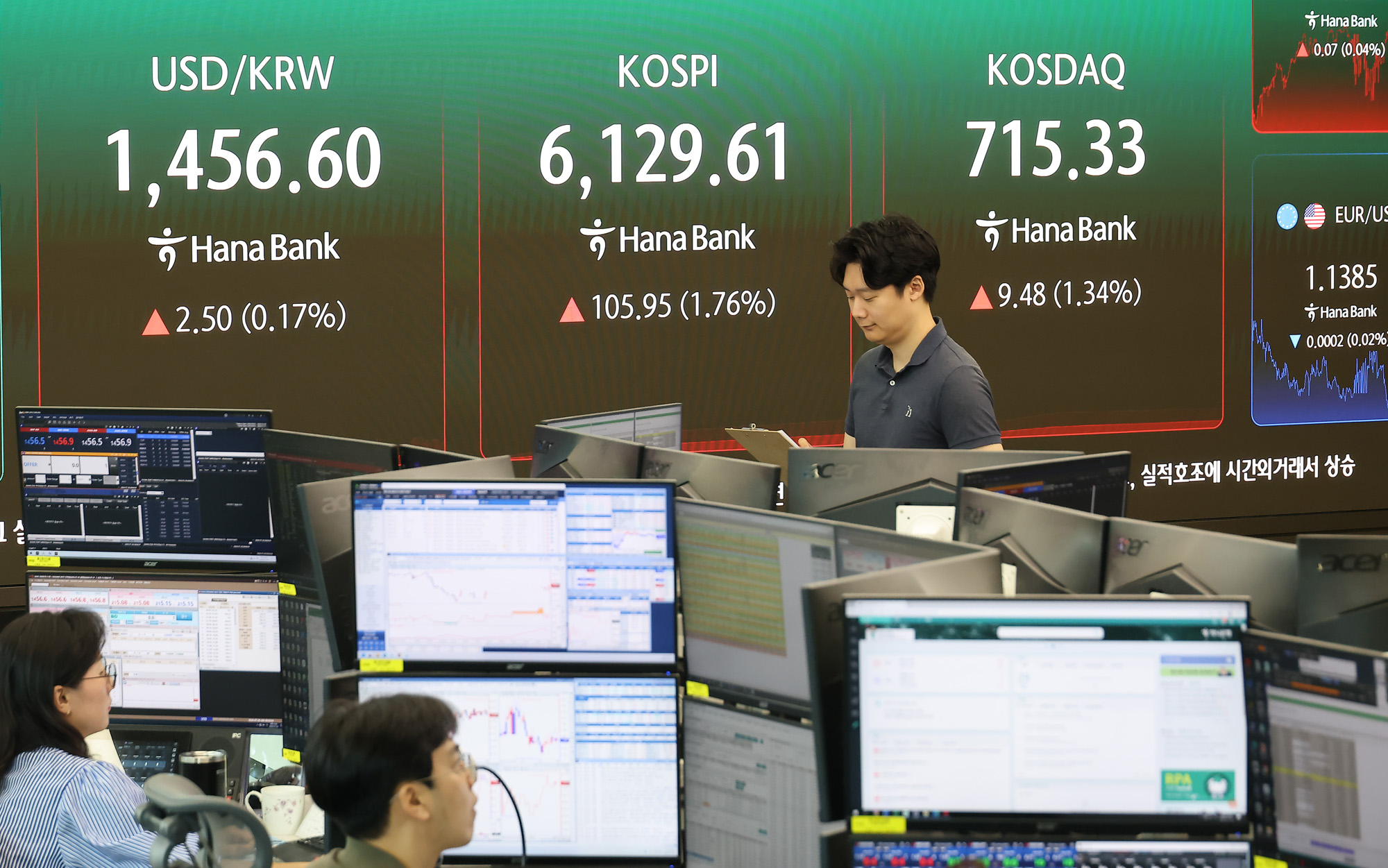 하나은행;딜링룸;주식;주가;환울;코스피;코스닥