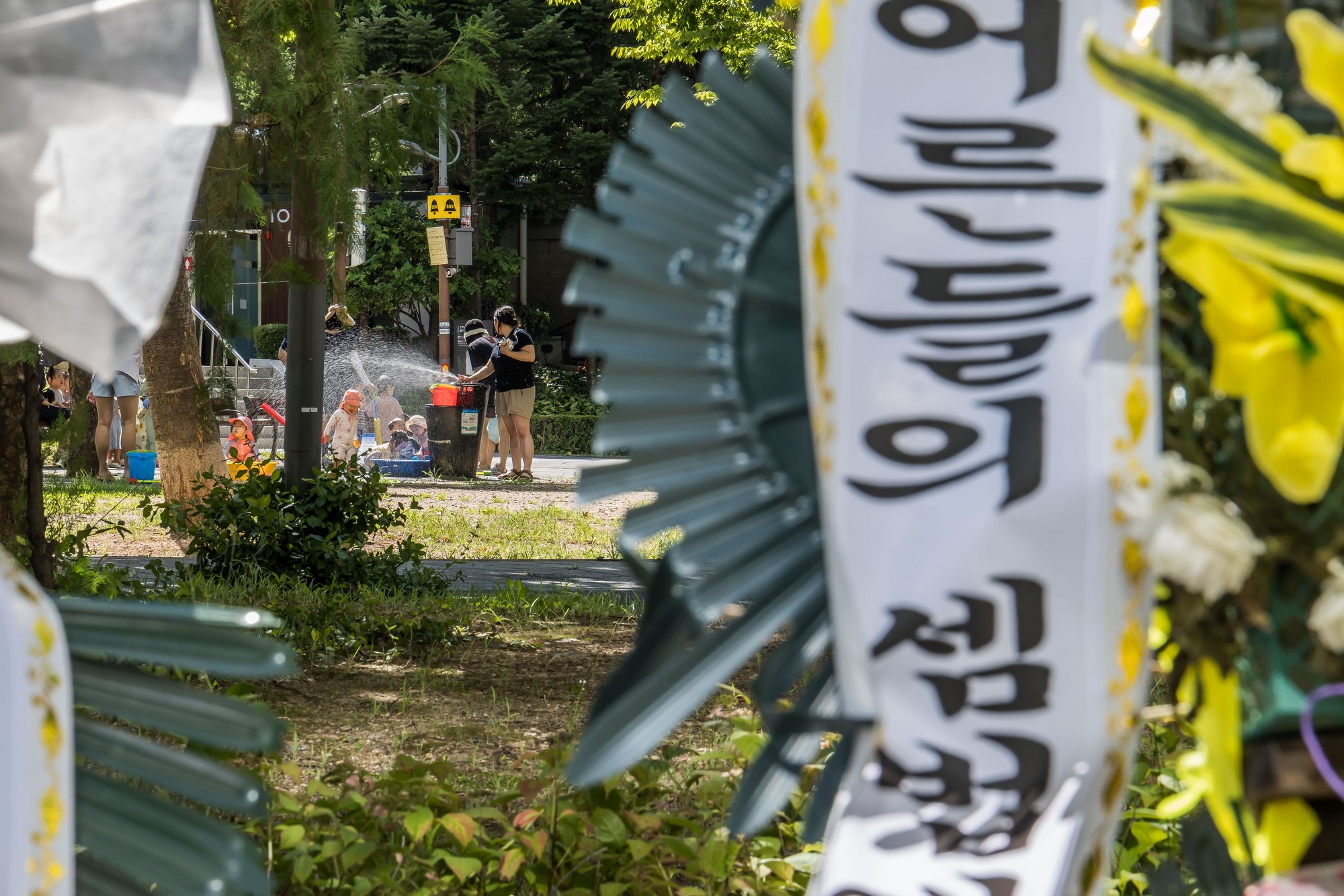 사회;세태;경제;부동산;용산어린이정원;근조화환;용산어린이정원아파트;용산어린이정원임대주택;서울주택;부동산;용산기지부지
