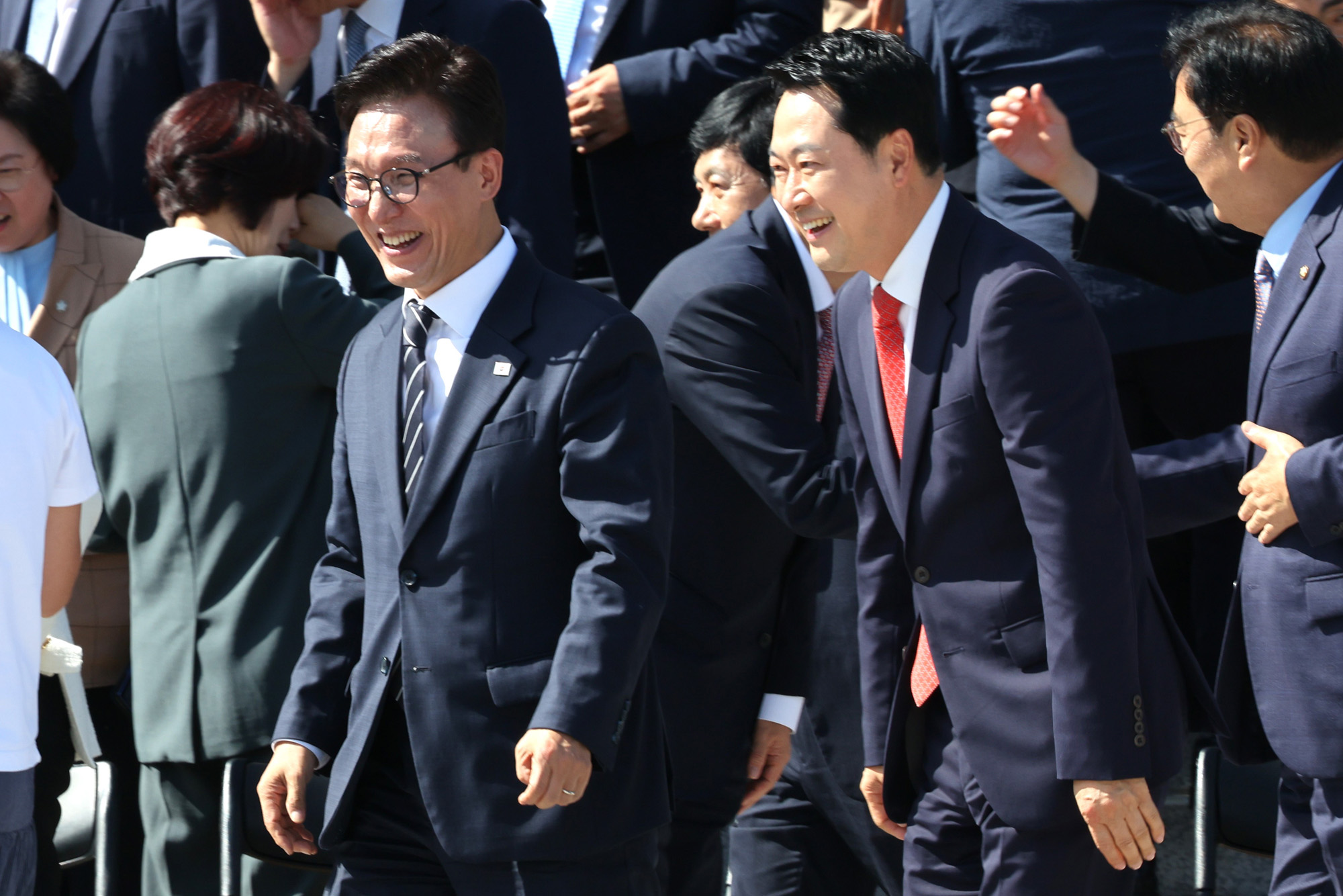 정치;국회;국회의원단체사진;22대후반기국회의원단체사진촬영;김민석;장동혁