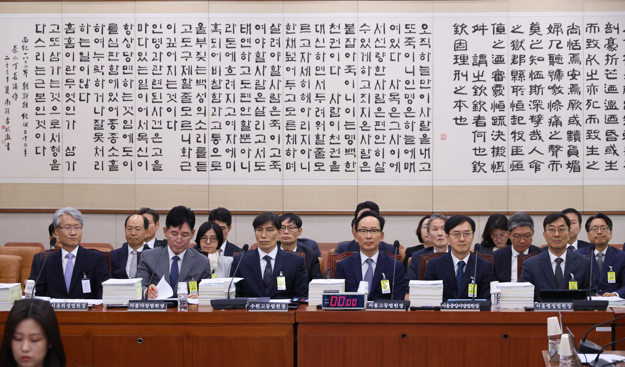 정치;국회;법제사법위원회;국정감사 서울고등법원;김대웅 서울고등법원장
