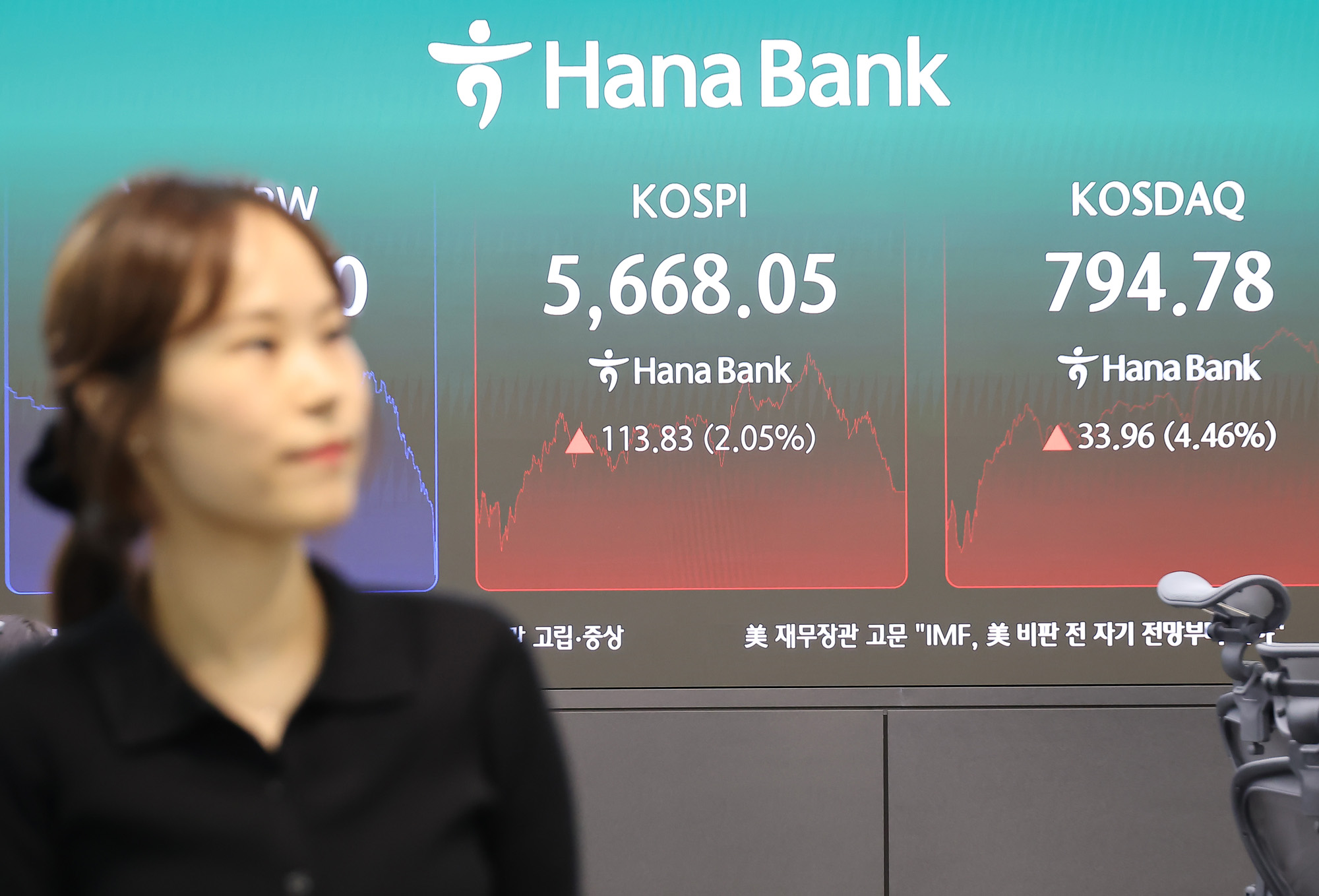 하나은행;딜링룸;코스피;코스닥;하이닉스;삼성전자