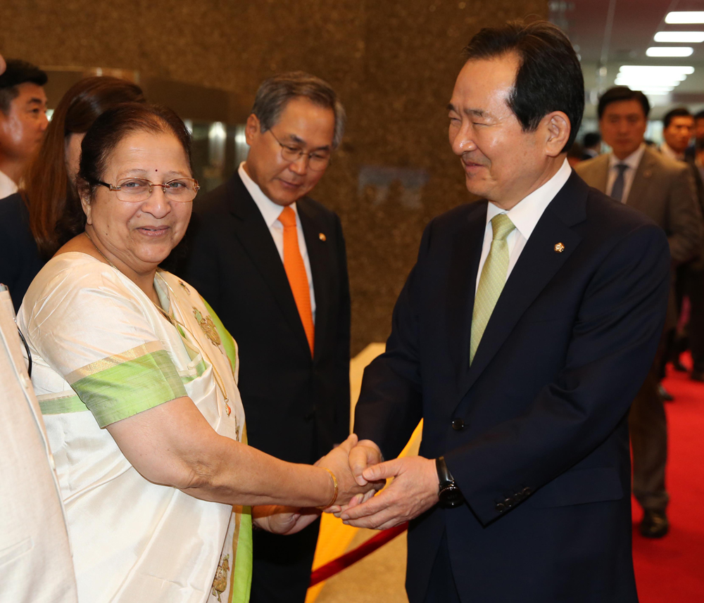 정치/정세균/국회의장/인도하원의장/